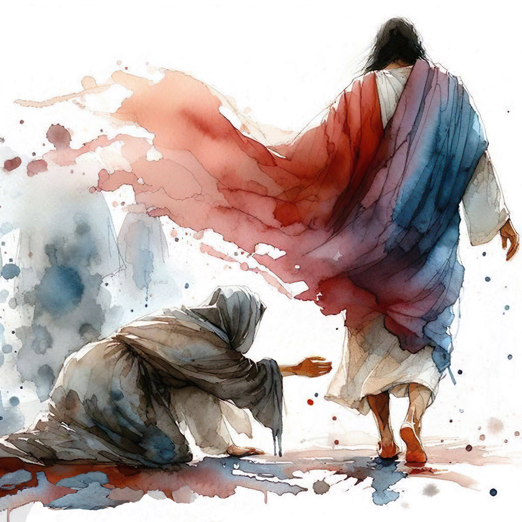 Walking With Christ Watercolor Poster